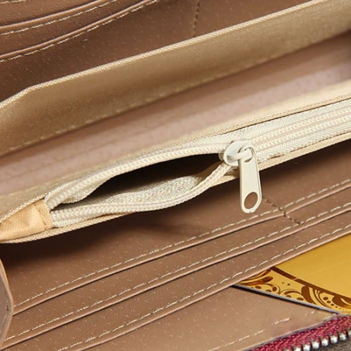 Große Steingeldbörse mit Reißverschluss für Damen, lange Geldbörse – Bild 5