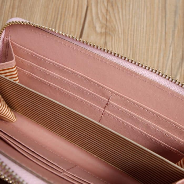 Doppelter Reißverschluss, lange Damen-Geldbörse, Spleißen von Münz-Handytasche – Bild 8