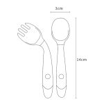 4sets Kinder Essen Training Geschirr Baby Biegsamen Silikon Weichen Löffel, Green, Pink, Yellow, Purple, Boxed Green, Boxed Pink, Boxed Yellow, Boxed Purple – Bild 3