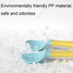 4sets Kinder Essen Training Geschirr Baby Biegsamen Silikon Weichen Löffel, Green, Pink, Yellow, Purple, Boxed Green, Boxed Pink, Boxed Yellow, Boxed Purple – Bild 4