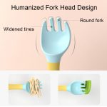 4sets Kinder Essen Training Geschirr Baby Biegsamen Silikon Weichen Löffel, Green, Pink, Yellow, Purple, Boxed Green, Boxed Pink, Boxed Yellow, Boxed Purple – Bild 6