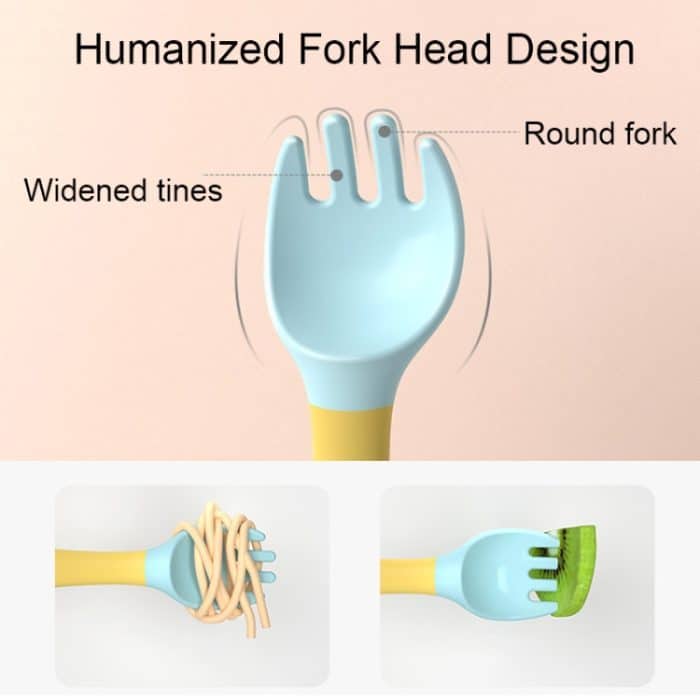 4sets Kinder Essen Training Geschirr Baby Biegsamen Silikon Weichen Löffel, Green, Pink, Yellow, Purple, Boxed Green, Boxed Pink, Boxed Yellow, Boxed Purple – Bild 6