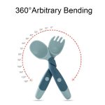 4sets Kinder Essen Training Geschirr Baby Biegsamen Silikon Weichen Löffel, Green, Pink, Yellow, Purple, Boxed Green, Boxed Pink, Boxed Yellow, Boxed Purple – Bild 9