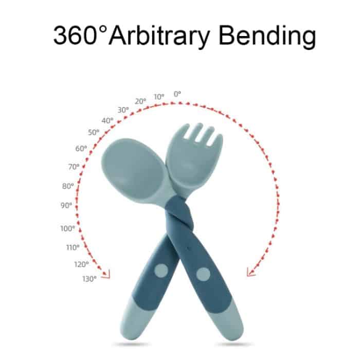 4sets Kinder Essen Training Geschirr Baby Biegsamen Silikon Weichen Löffel, Green, Pink, Yellow, Purple, Boxed Green, Boxed Pink, Boxed Yellow, Boxed Purple – Bild 9