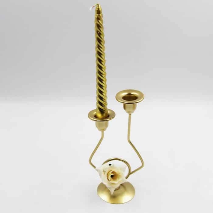 Schmiedeeiserner doppelköpfiger Kerzenhalter für Party, Hochzeit, Tischdekoration, Kerzenständer, Silk, Iron – Bild 6