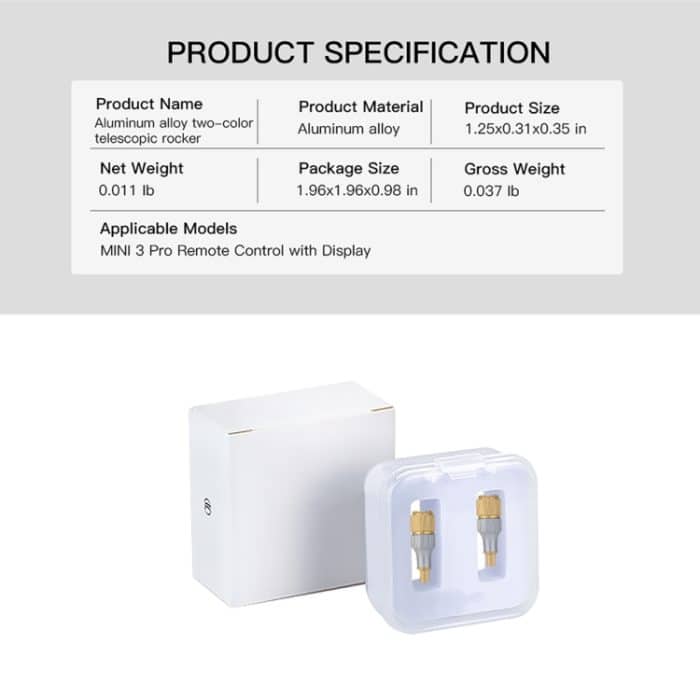 Für DJI Mini 3 Pro RCSTQ Aluminiumlegierung Zweifarbiger Teleskop-Joystick mit Bildschirm-Fernbedienung Daumen-Bedienstange, For DJI Mini 3 Pro Two-color – Bild 12