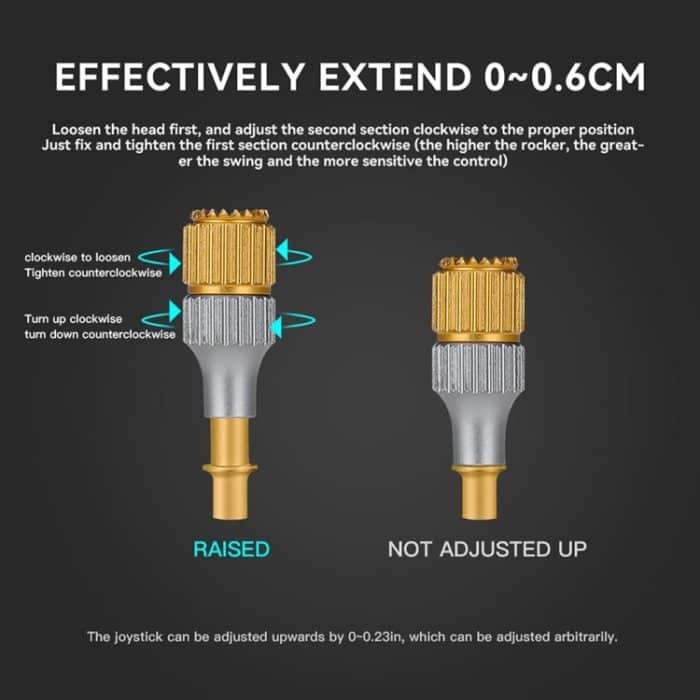 Für DJI Mini 3 Pro RCSTQ Aluminiumlegierung Zweifarbiger Teleskop-Joystick mit Bildschirm-Fernbedienung Daumen-Bedienstange, For DJI Mini 3 Pro Two-color – Bild 4