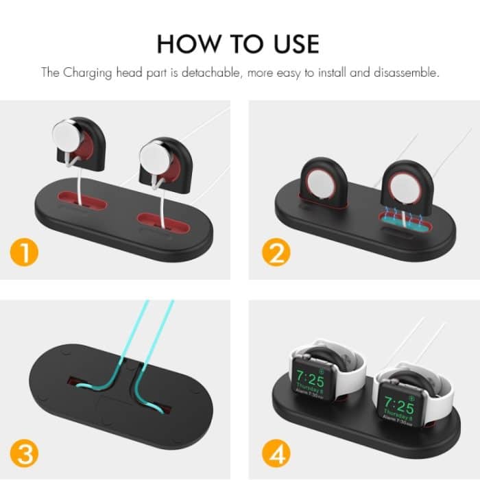 Für Apple Watch/Kopfhörer AhaStyle PT116 Universal-Ständer aus Kunststoff mit doppelter Ladestation – Bild 5