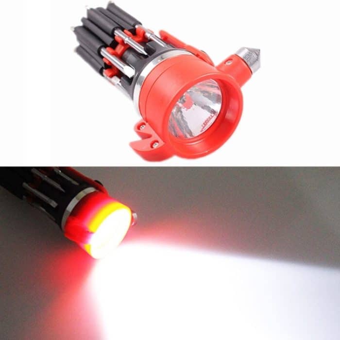 Multifunktionaler Auto-Sicherheitshammer mit Schraubendreher-Taschenlampe, 8 in 1 with Safety Hammer – Bild 6