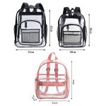 PVC Transparenter wasserdichter Rucksack Schüler Schultasche, Large Purple, Large Light Grey, Large Black, Small Pink, Small Black, Small Gray, Candy Color Black, Candy Color Green, Candy Colo Pink – Bild 3