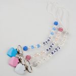 Säugling Baby Schnuller Clip Kette Ton Kristall Anti-Drop Herz Nippel Clip, Clay Crystal White, Clay Crystal Pink, Clay Crystal Blue – Bild 5