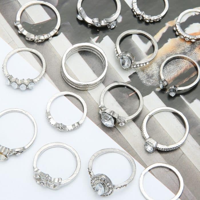 15 Stück/Set Wassertropfen-Herz-Hohldiamant-Verbindungsring – Bild 4