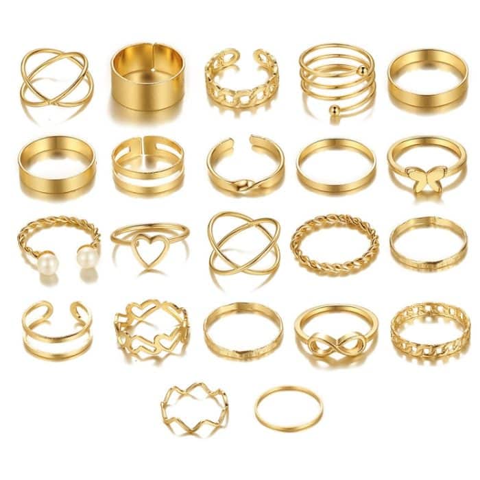 22 Stück/Set offener Ring mit Herz-Schmetterlingsgelenk – Bild 4