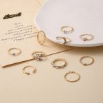10 Stück/Set Mond Stern Blätter Herz Strass Knuckle Ring – Bild 5