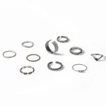 10 Stück/Set Multi-Metal Twisted Pearl Hollow Open Ring – Bild 3