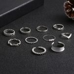 10 Stück/Set Multi-Metal Twisted Pearl Hollow Open Ring – Bild 5