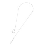 Halskette mit runder runder Metallstablegierung und langer Pulloverkette – Bild 2