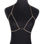 Sexy glitzernde Strass-Neckholder-Halskette, Bikini-Strand-Körperkette