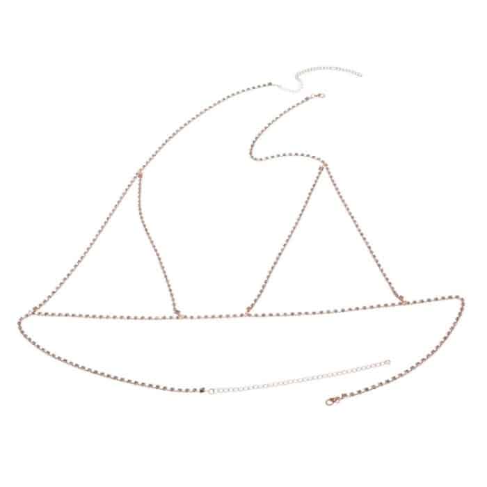 Sexy glitzernde Strass-Neckholder-Halskette, Bikini-Strand-Körperkette – Bild 3