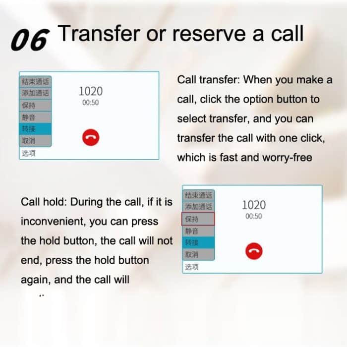 P03 4G+VOIP Dual Mode Wireless Festnetz SIP Netzwerktelefon IP Enterprise Bürotelefon Drahtloses Festnetz – Bild 9