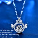 XMA017 Moissanit-Diamant-Halskette, 925er-Sterlingsilber, Kronen-Anhänger, Verschlusskette – Bild 4