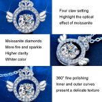 XMA017 Moissanit-Diamant-Halskette, 925er-Sterlingsilber, Kronen-Anhänger, Verschlusskette – Bild 5