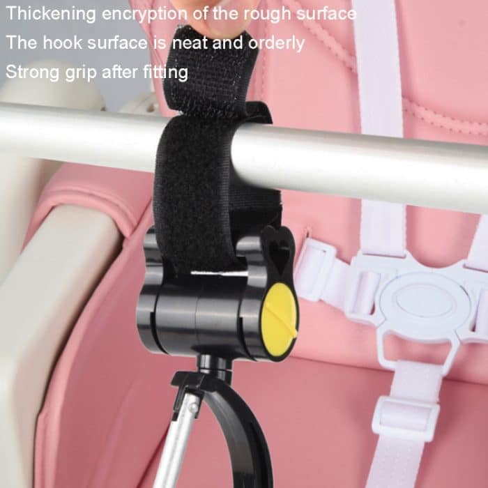 2 Stück Universal-Baby-Kinderwagen-Haken, Zubehör, 360-Grad-Klebehaken, Sticky Hooks(Pink), Sticky Hooks(Yellow), Sticky Hooks(Black) – Bild 6