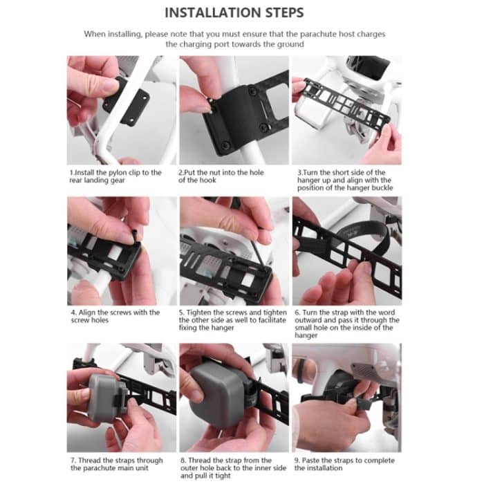 Manti 3 Plus Fallschirm für DJI Phantom 2/3/4. Verbessert die Sicherheit, verlangsamt die Fallgeschwindigkeit. Zubehör – Bild 10