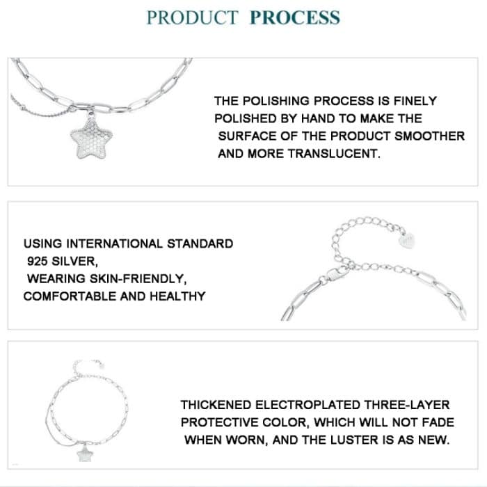 BSB137 Funkelndes Sternarmband aus 925er Sterlingsilber – Bild 3
