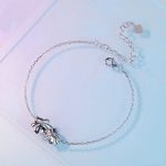 BSB138 Armband aus 925er-Sterlingsilber mit Zirkon und blauem Blümchenmuster – Bild 3