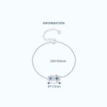 BSB138 Armband aus 925er-Sterlingsilber mit Zirkon und blauem Blümchenmuster – Bild 5