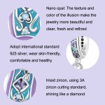 S925 Sterling Silber Blau Lila Zauberteppich DIY Anhänger Armband Zubehör Lose Perlen Schmuck – Bild 3