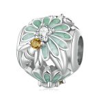 S925 Sterling Silber Grüner Farbverlauf Gänseblümchen Biene DIY Perlen Armband Zubehör Schmuck