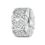 Sterlingsilber-Herz-Silikon-Druckknopfzubehör