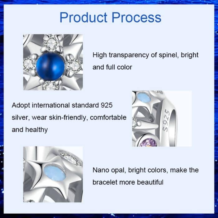 Symphony Stars DIY Perlen S925 Sterling Silber Armband Zubehör Halskette Anhänger – Bild 6