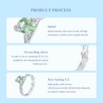 BSR466 Ring aus 925er-Sterlingsilber mit Spinell und grüner Ranke – Bild 4