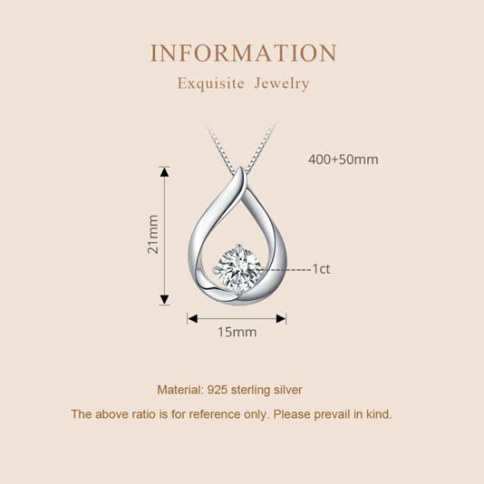 Sterlingsilber vergoldete Wassertropfen-Moissanit-Halskette – Bild 2