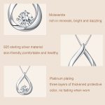 Sterlingsilber vergoldete Wassertropfen-Moissanit-Halskette – Bild 3