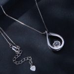 Sterlingsilber vergoldete Wassertropfen-Moissanit-Halskette – Bild 7