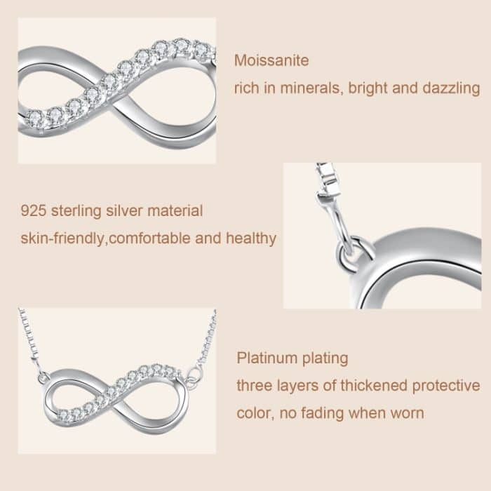 Sterlingsilber vergoldete Mobius-Ring-Moissanit-Halskette – Bild 3