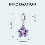 S925 Sterling Silber Lila Blumen Anhänger DIY Armband Zubehör Perlen – Bild 5