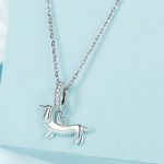 S925 Sterling Silber Niedlicher kleiner Dackel Anhänger DIY Perlenarmband Zubehör – Bild 2