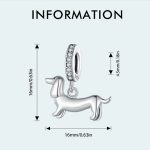 S925 Sterling Silber Niedlicher kleiner Dackel Anhänger DIY Perlenarmband Zubehör – Bild 5