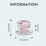 Rosa Blume Kaffeetasse DIY Perlen S925 Sterling Silber Armband Zubehör – Bild 5