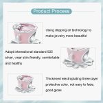 Rosa Blume Kaffeetasse DIY Perlen S925 Sterling Silber Armband Zubehör – Bild 6