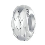 Federstrukturierte Abstandsperlen S925 Sterling Silber Armband Halskette DIY Perlen