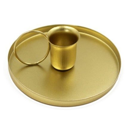 DH21-002 2 Stück Retro Metall Teetasse geformt Eisen Kerzenhalter Home Dekoration Ornamente, Gold, Black