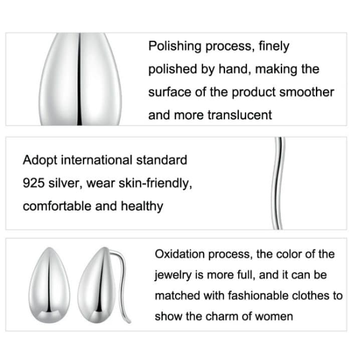 S925 Sterling Silber Wassertropfen-Glare-Ohrringe – Bild 4