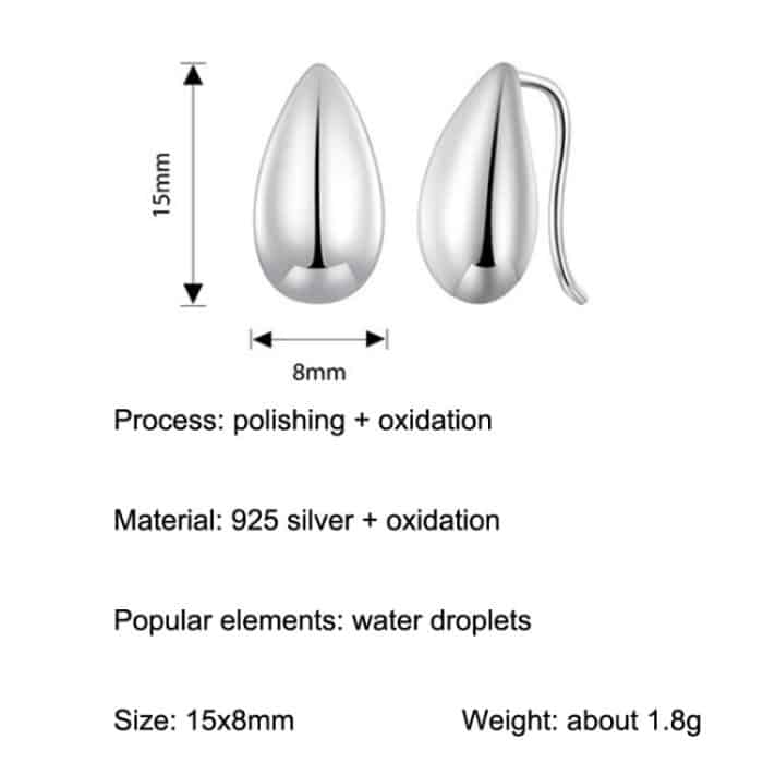 S925 Sterling Silber Wassertropfen-Glare-Ohrringe – Bild 8