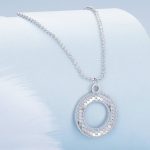 S925 Sterling Silber platiniert Shining O Halskette Schmuck – Bild 3